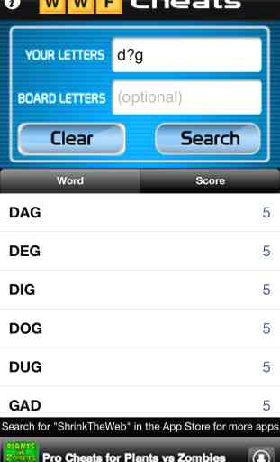 Words Cheats Free - Cheater & Solver for Words with Friends Lite 2