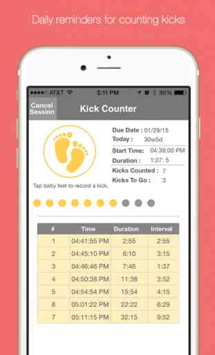 Baby Kick Counter & Monitor - Fetal movement and pregnancy tracker. 1