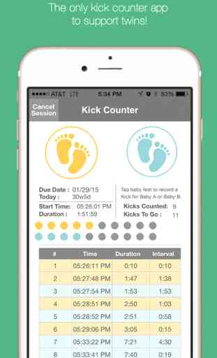 Baby Kick Counter & Monitor - Fetal movement and pregnancy tracker. 2