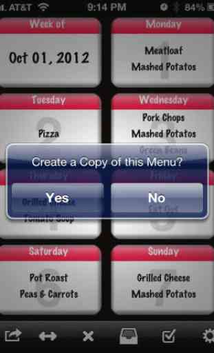 Bill of Fare - Meal Planner 2