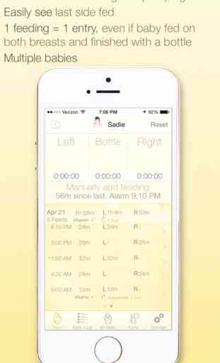 Breast Baby - Baby and Pumping Tracker, Information, & Alarms 2