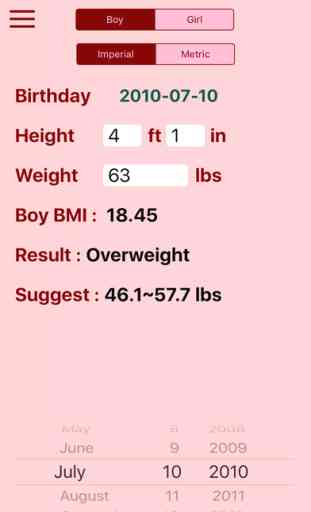 Children BMI Calculator -Child Weight Watcher,Weight Control 2