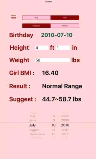 Children BMI Calculator -Child Weight Watcher,Weight Control 3