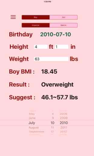 Children BMI Calculator -Child Weight Watcher,Weight Control 4