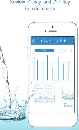 Daily Water balance tracker: hydration app logger with reminder and intake counter 3