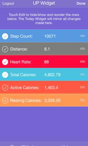 Fit Widget for Jawbone UP - Resting Heart Rate for UP3 & Higher 2