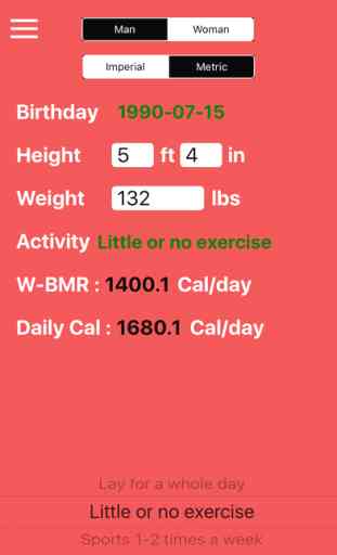 Daily Calorie & BMR Calculator - Diet Plan,Healthy Watcher 1