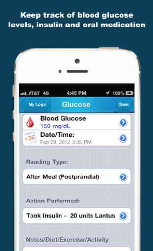 Diabetes Glucose Tracker App - iDiabetes™ 2