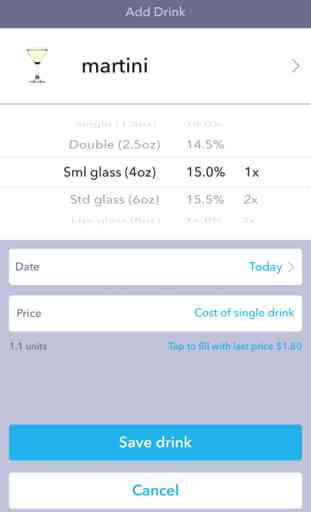 Drinkcontrol (free) - track drinks, alcohol expenses and calories 2