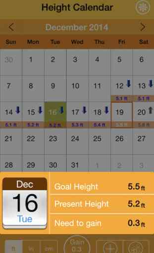 Height Tracking Calendar - Track your daily, weekly, monthly, yearly height and set personal goals 2