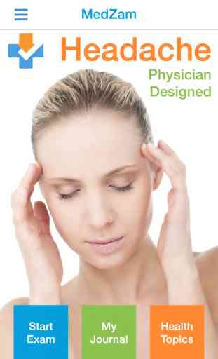 MedZam Headache Migraine Symptom Checker and Free Diary App 1