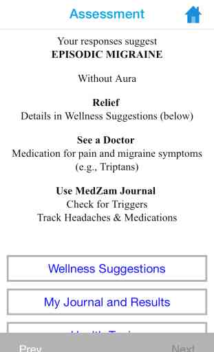 MedZam Headache Migraine Symptom Checker and Free Diary App 4