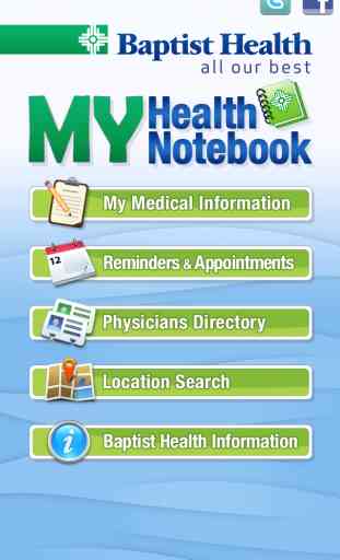My Baptist Health Notebook App 1