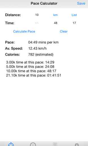 PaceTrack Pace Calculator 1
